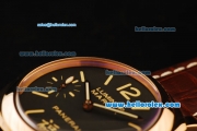 Panerai Luminor Marina PAM00366 Manual Winding Movement ETA Coating Case with Black Dial and Brown Leather Strap