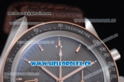 Omega Speedmaster Moonwatch Apollo 11 45th anniversary Limited Edition Venus 7750 Manual Winding Steel Case with Grey Dial and Brown Nylon Strap (EF)