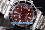 Rolex Tropical Red Submariner Vintage Asia 2813 Automatic Stainless Steel Case/Bracelet Red Dial and Dot Markers