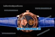 Corum Heritage Romvlvs Two Time Zone Tourbillon Asia Automatic Rose Gold Case with Blue Dial and Roman Numeral Markers