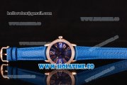 Blancpain Women Ladybird Ultraplate Miyota 9015 Automatic Rose Gold Case with Diamonds Bezel and Blue Dial (G5)