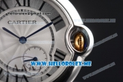 Cartier Ballon Bleu De Large Asia 2813 Automatic Two Tone Case/Bracelet with Silver Dial and Roman Numeral Markers