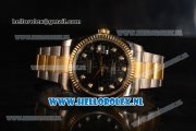 Rolex Datejust 3135 Auto Yellow Gold Case with Black Dial and Two Tone Bracelet - 1:1 Origianl (AAAF)