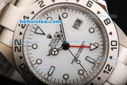 Rolex Explorer II Automatic Working GMT with White Dial Upgrade Version