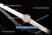 Cartier Ballon Bleu De Small Swiss Quartz Steel Case with White Dial Black Roman Numeral Markers and White Leather Strap