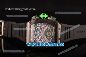 Richard Mille RM11-01 Mancini Chronograph Swiss Valjoux 7750 Automatic PVD Case with Skeleton Dial and White Markers - 1:1 Original