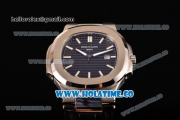 Patek Philippe Nautilus Asia Automatic Steel Case with Black Dial and White Sitck Markers