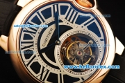 Cartier Ballon Bleu de Cartier Swiss Tourbillon Manual Winding Movement Gold Case with Black Leather Strap