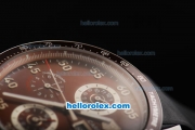 Tag Heuer Carrera Caliber 16 Automatic Movement 7750 Coating Case with Brown Bezel-Brown Dial and Black Rubber Strap