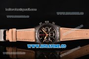 Tudor Black Shield Swiss Valjoux 7753 Automatic DLC Case with Black Dial Rose Gold Stick Markers and Brown Leather Strap - 1:1 Original (ZF)