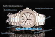 Patek Philippe Nautilus Swiss Valjoux 7750 Automatic Full Steel with Whtie Dial and Stick Markers - 1:1 Original (BP)