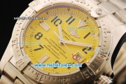 Breitling Avenger Seawolf Swiss ETA 2836 Automatic Movement Full Steel with Yellow Dial and Black Arabic Numerals-1:1 Original