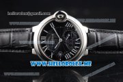 Cartier Ballon Bleu De Large Asia 2813 Automatic Steel Case with Black Dial and Black Leather Strap Roman Numeral Markers