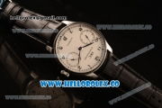 IWC Portuguese Automatic Clone IWC 52010 Automatic Steel Bezel Steel Case with White Dial and Black Leather Strap - (AAAF)