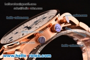 IWC Portuguese Chrono Japanese Miyota OS10 Quartz Rose Gold Case with Numeral Markers White Dial and Rose Gold Strap