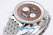 Breitling Navitimer Tourbillon Automatic Movement with Brown Dial and Stick Marker-SS Strap