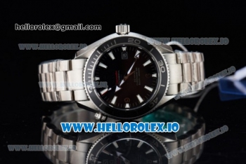 1:1 Omega Seamaster Planet Ocean Swiss ETA 2824 Automatic Steel Case with Black Dial Stick/Arabic Numeral Markers and Steel Bracelet