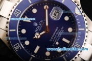 Rolex Submariner Oyster Perpetual Swiss ETA 2836 Automatic Movement Blue Dial with White Markers and Blue Ceramic Bezel