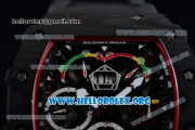 Richard Mille RM 50-03 Chrono Japanese Miyota 9015 Automatic Movement PVD Case with Skeleton Dial and Black Rubber Strap