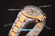 Rolex Daytona Swiss Valjoux 7750 Automatic Two Tone with White Dial and Gold Numeral Markers