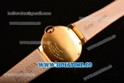 Cartier Ballon Bleu De Medium Asia 4813 Automatic Yellow Gold Case with Silver Dial and Black Leather Strap - Roman Numeral Markers (GF)