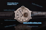 Cartier Ballon Bleu Tourbillon Seagull St8001 Tourbillon Manual Winding Diamond Bezel with White Dial