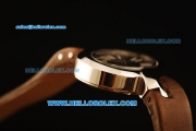 Cartier d'Art Swiss Quartz Steel Case with Brown Dial and Brown Leather Strap