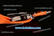 Rolex Pro-Hunter Explorer II Asia 2813/Swiss ETA 2836/Clone Rolex 3187/Super Clone 3187 Automatic Full PVD with Black Dial and Orange Nylon Strap - 1:1 Original (BP)