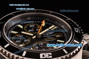 Breitling Superocean Chrono II Swiss Valjoux 7750-SHG Automatic Steel Case PVD Bezel with Steel Strap Black Dial Stick Markers-Orange Hands