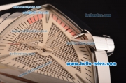 Hamilton Ventura XXL Swiss ETA 2824 Automatic Steel Case with White Rubber Strap and White Skeleton Dial