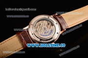 A.Lange&Sohne Saxonia Tourbillon Asia Automatic Rose Gold Case with White Dial Brown Leather Strap and Stick Markers