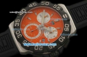 Tag Heuer Formula 1 Chronograph Swiss Quartz Movement Steel Case with Orange Dial and Black Rubber Strap