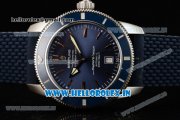 Breitling Superocean Heritage II 42 Swiss ETA 2824 Automatic Steel Case Blue Dial With Stick Markers Blue Rubber Strap(JH)