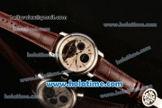 Patek Philippe Grand Complication Moonphase Asia Automatic Steel Case with Brown Leather Strap and White Dial