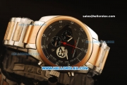 Porsche Design Limted Edition Chronograph Miyota Quartz Steel Case with Rose Gold Bezel and White Dial- Two Tone Strap