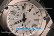 IWC Ingenieur Dual Time Swiss Valjoux 7750 Automatic Titanium Case with White Dial and Stick/Numeral Markers 1:1 Original