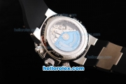 Ulysse Nardin Maxi Marine Swiss Valjoux 7750 Automatic Movement White Dial with Black Rubber Strap