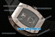 Richard Mille RM025-01 Miyota 6T51 Automatic Diamonds/Steel Case with Black Dial and Black Rubber Strap