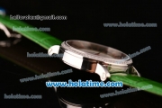 Cartier D'Art Swiss Quartz Steel Case with Roman Numeral Markers Green Leather Bracelet and Green/White Dial