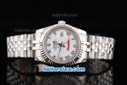 Rolex Datejust Automatic Movement White Dial with Silver Roman Markers and SS Strap