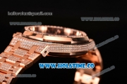 Audemars Piaget Royal Oak 41MM Chronograph Rose Gold/Diamonds Case with Black Dial and Stick Markers (EF)