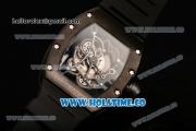 Richard Mille RM 055 Bubba Watson Tourbillon Manual Winding PVD Case with Skeleton Dial Dot Markers and Blue Inner Bezel