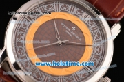 Vacheron Constantin Metiers D Art Miyota OS2035 Quartz Steel Case with Roman Numeral Markers and Brown Dial