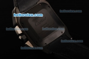Cartier Santos Swiss Valjoux 7750 Automatic Movement PVD Case with Black Dial and Nylon Leather Strap