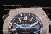 Audemars Piguet Royal Oak Offshore Diver Asia 2813 Automatic Steel Case with Black Dial and White Stick Markers Rubber Strap (EF)