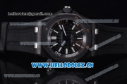 Audemars Piguet Royal Oak Offshore Diver Clone AP Calibre 3120 Automatic PVD Case with Black Dial Black Rubber Strap and Stick Markers (EF)