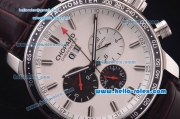 Chopard Chronometer Automatic Steel Case with White Dial and Black Leather Strap