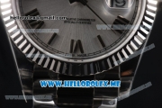 Rolex Day-Date Clone Rolex 3255 Automatic Stainless Steel Case/Bracelet with Silver Dial and Roman Numeral Markers