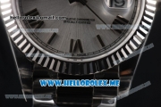 Rolex Day-Date Clone Rolex 3255 Automatic Stainless Steel Case/Bracelet with Silver Dial and Roman Numeral Markers