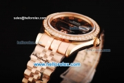 Rolex Datejust Oyster Perpetual Automatic Movement Full Rose Gold with Black Dial and Diamond Bezel